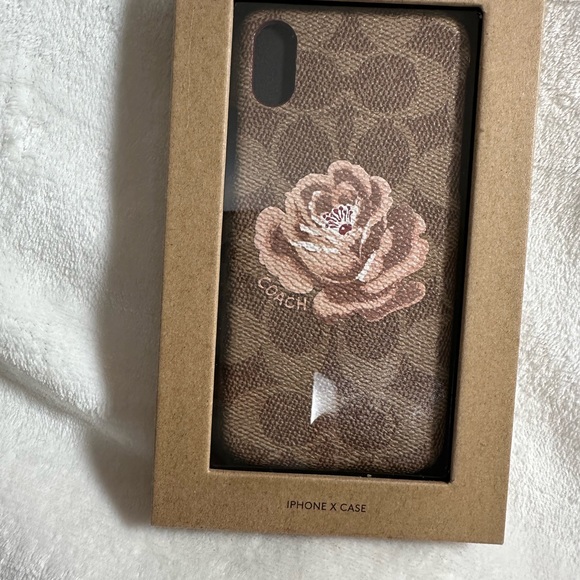 Coach Tan and Pink Floral iPhone X Case - Picture 1 of 2